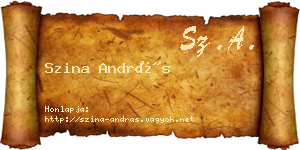Szina András névjegykártya