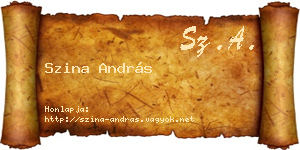 Szina András névjegykártya
